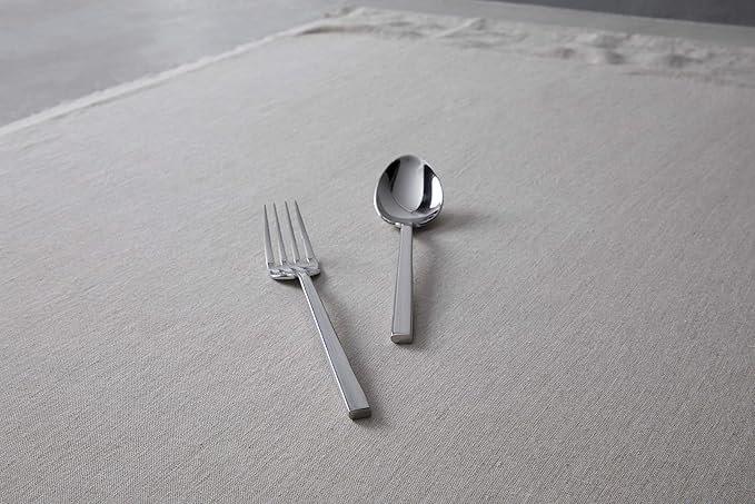 Fortessa Arezzo 18/10 Stainless Steel Flatware, 2 Piece Serving Set, 9.25", Brushed Silver
