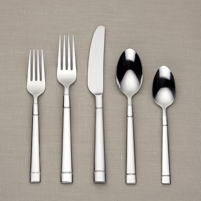 Kate Spade New York Fair Harbor Flatware Set, 18/10 Stainless Steel, 45-Piece| (Pack of 2)