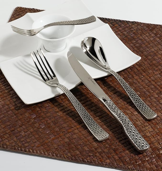 Fortessa Cestino 18/10 Stainless Steel Flatware Salad/Dessert Fork, Set of 12