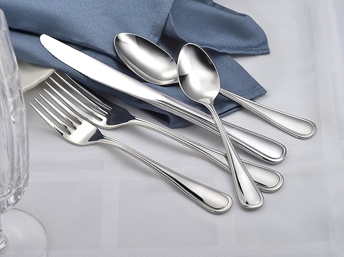 Liberty Tabletop Classic Rim 45 Piece Flatware Set for 8 Made in USA