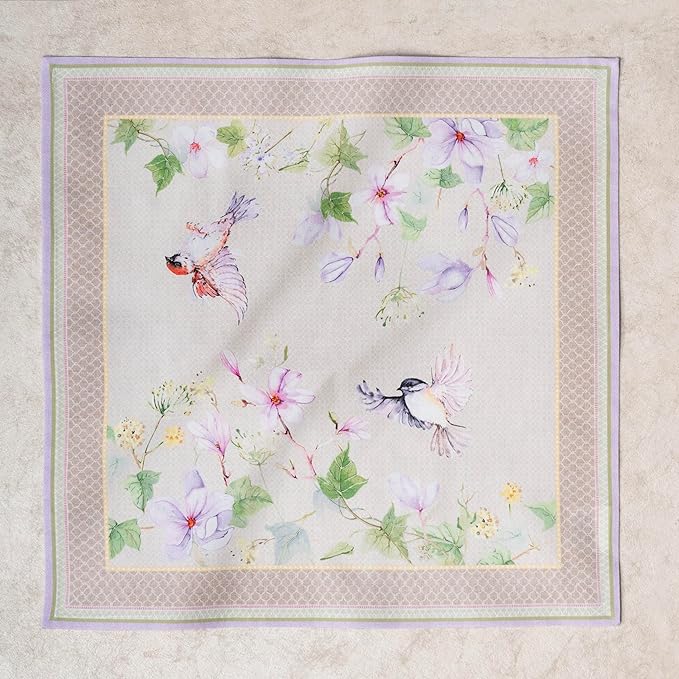 Maison d' Hermine Cloth Napkins Set of 4 100% Cotton Everyday Reusable Square Napkins Cloth Washable, Dinner, Party, Wedding, Restaurant, Spring/Summer (Magnolia Mornings, 20" x 20")