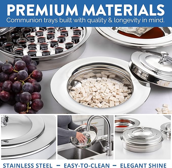 Premium Stainless Steel Offering Trays & Plates for Church Collection