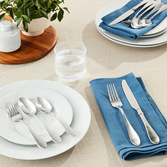 Oneida Satin Vertex 20 Piece Everyday Flatware Set, Service for 4, 18/0 Stainless Steel