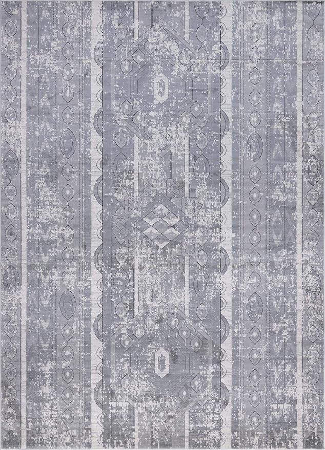 Rugs.com Oregon Collection Rug – 10' x 14' Gray Low-Pile Rug Perfect for Living Rooms, Large Dining Rooms, Open Floorplans