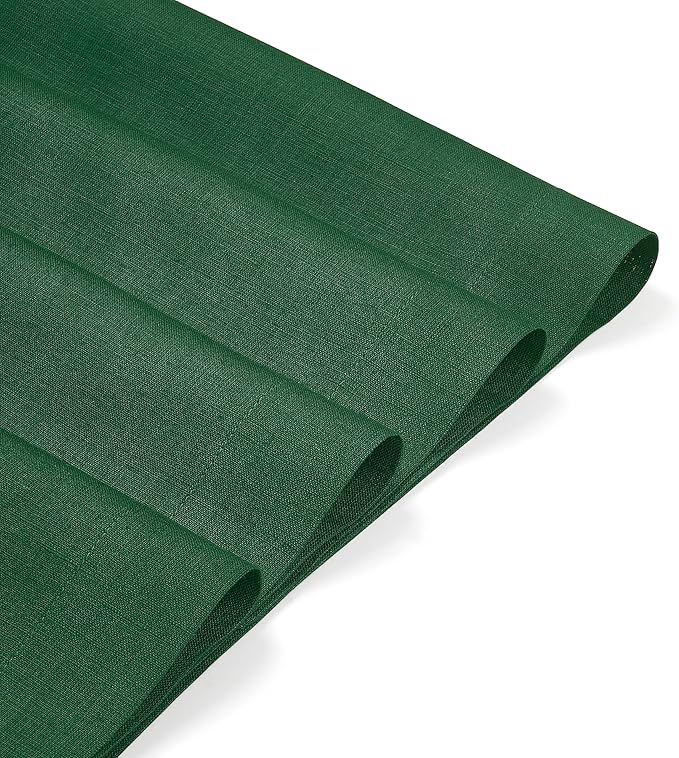D'Moksha Homes Linen Forest Green Placemats Set of 4-100% Pure Linen Placemats 14 x 19 Inch for Winter, Christmas, Holiday, New Year - Handcrafted and Machine Washable