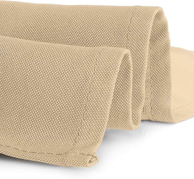 Gee Di Moda Square Tablecloth - 85 x 85 Inch Beige Table Cloth for Large Square or Round Tables - Heavy Duty Washable Fabric - for Buffet Table, Holiday Party, Dinner, Wedding & Baby Shower