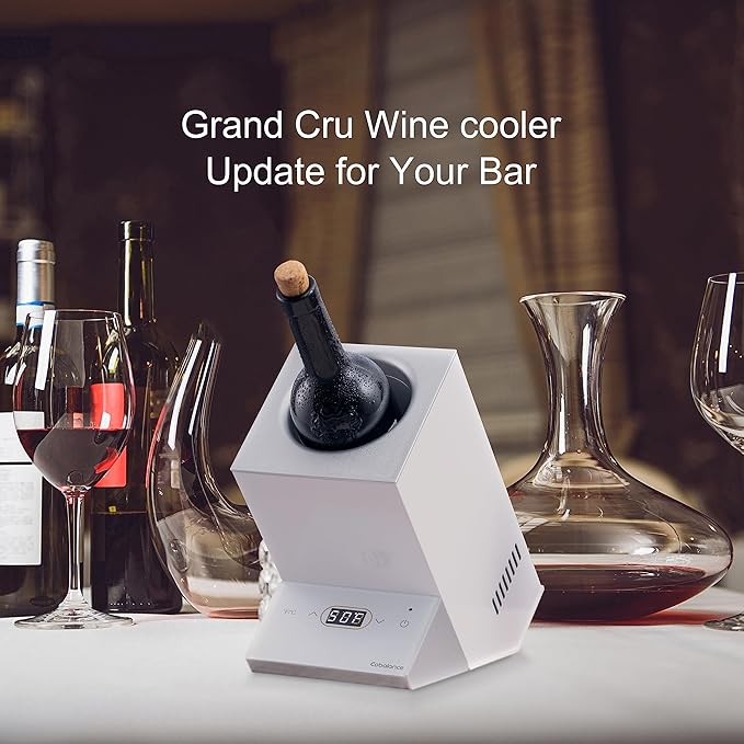 Cobalance 2-in-1 Smart Temp Chiller: Maintain Wine at 55°F & Coffee Creamer at 41°F, Perfect Cooler for Home, Cafes & Gifting
