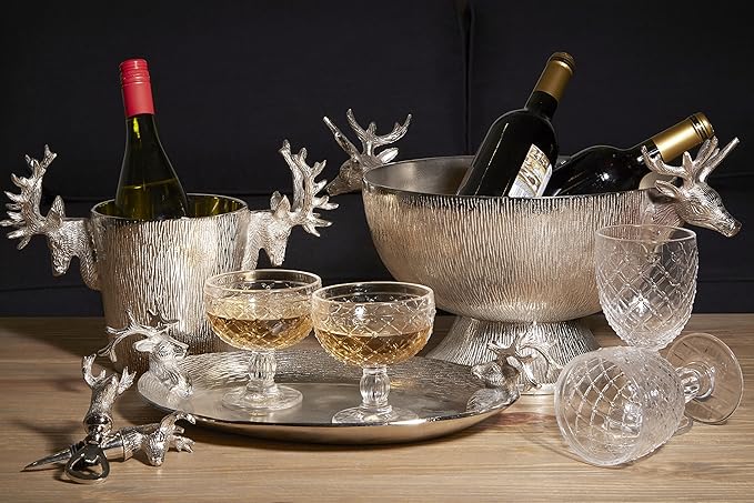 Premier Housewares Deer Punch Bowl - Nickel Finish