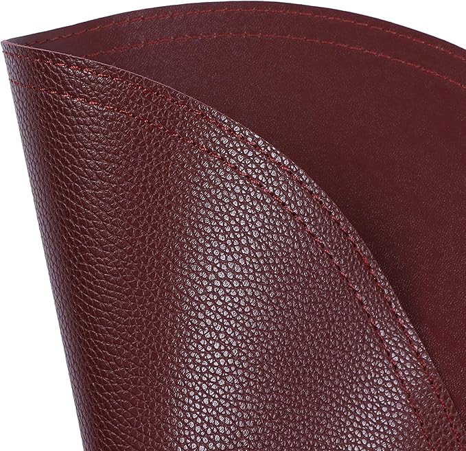 Faux Leather Round Placemats and Coasters, Coffee Mats Kitchen Table Mats, Waterproof, Easy to Clean for Round Table, Dining Table