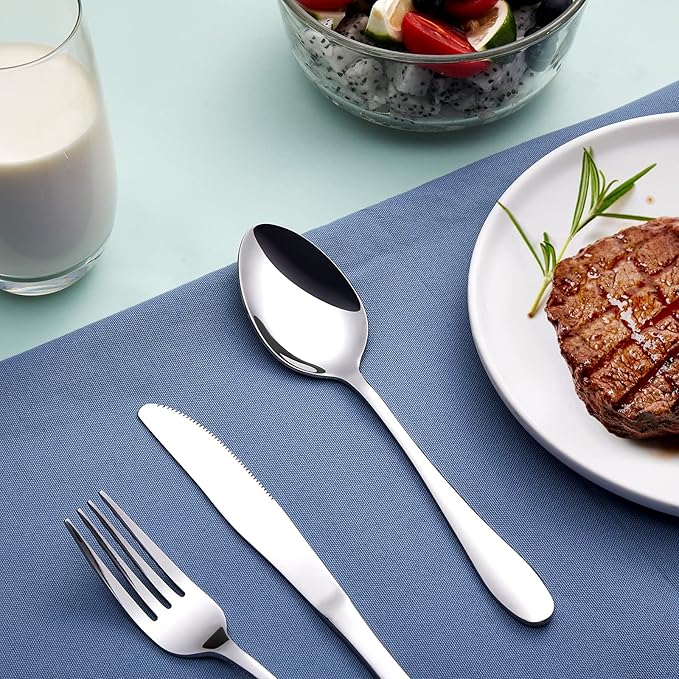 12-Piece Stainless Steel Dinner Spoon,Large Tablespoons,8-Inches (12-Piece)