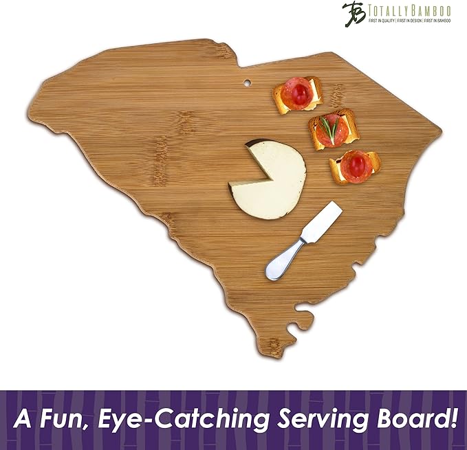 Totally Bamboo South Carolina State Shaped Bamboo Serving and Cutting Board