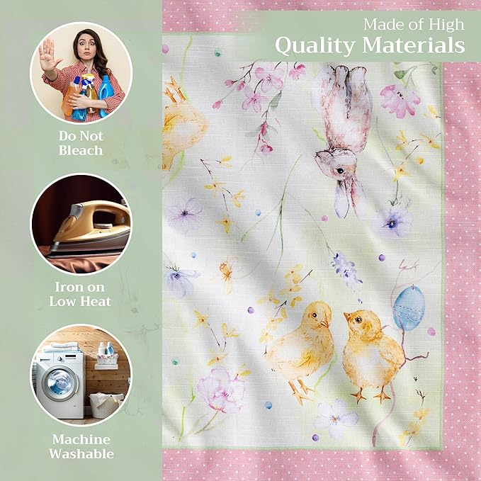 Maison d' Hermine Cloth Napkins Set of 4 100% Cotton Everyday Reusable Square Napkins Cloth Washable, Dinner, Party, Wedding, Restaurant, Spring/Summer (Easter Zest, 20" x 20")