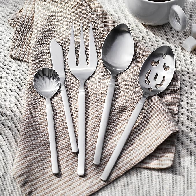 ZWILLING Satin Opus 45-Pc Stainless Steel Flatware Set, Dishwasher Safe, Service for 8, Matte Finish (not polished)