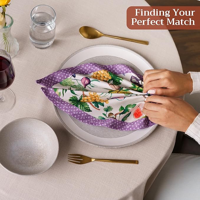 Maison d' Hermine Cloth Napkins Set of 4 100% Cotton Soft & Durable Everyday Reusable Square Napkins Cloth Washable, Dinner, Cocktail Party, Wedding, Restaurant (Cavaillon, 18" x 18")