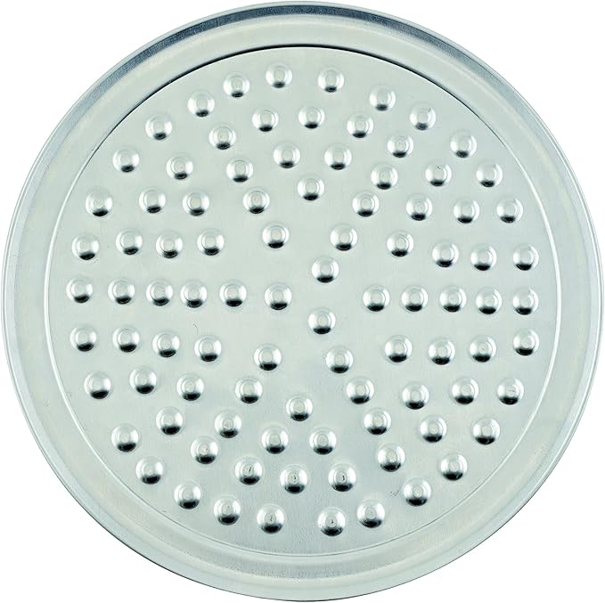Winco Aluminum Wide Rim Pizza Tray with Nibs, 6"