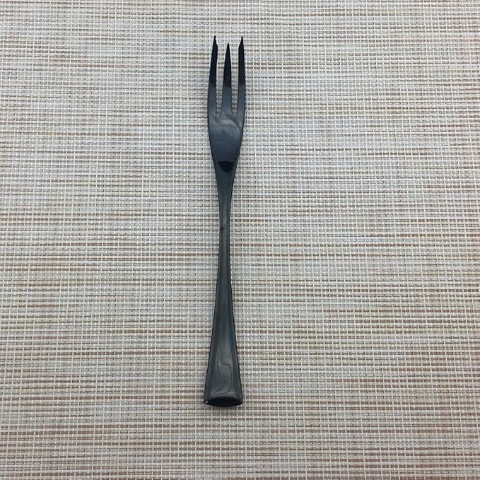 Mirror Polishing Black 18/10 Stainless Steel, Single Serving Flatware Silverware cutlery utensils Set,set of 6 Fish Fork