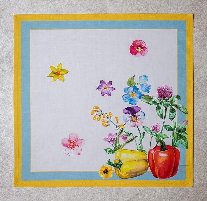 Maison d' Hermine Cloth Napkins Set of 4 100% Cotton Everyday Reusable Square Napkins Cloth Washable, Dinner, Party, Wedding, Restaurant, Spring/Summer (Giverny, 20" x 20")