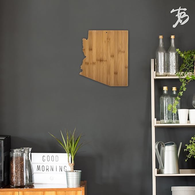 Totally Bamboo Arizona State Shaped Bamboo Serving and Cutting Board