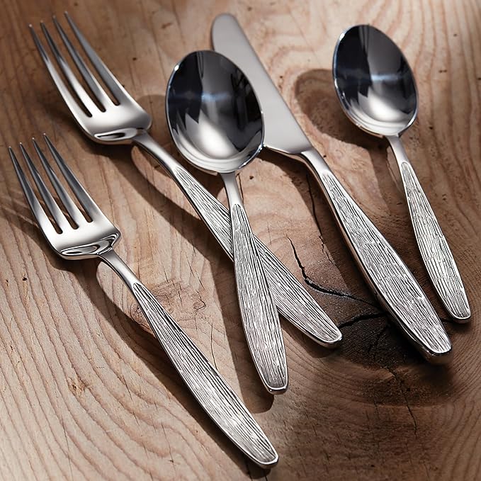 Lenox Emerick 65-Piece Flatware Set, 9.70 LB, Metallic (Pack of 3)