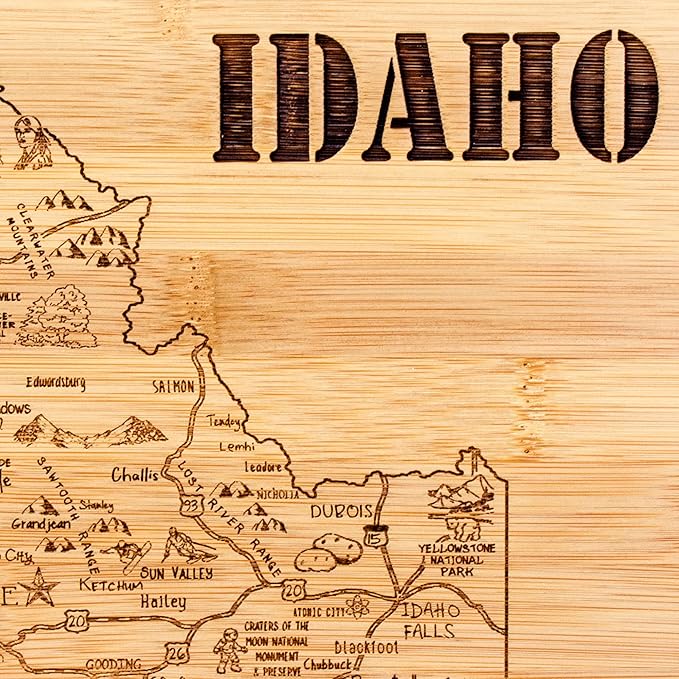 Totally Bamboo A Slice of Life Idaho State Serving and Cutting Board, 11" x 8.75"