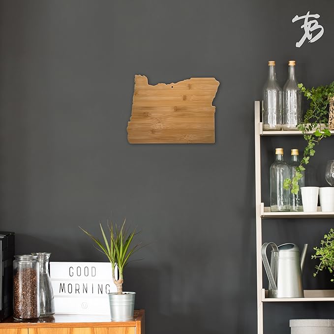 Totally Bamboo Oregon State Shaped Bamboo Serving and Cutting Board