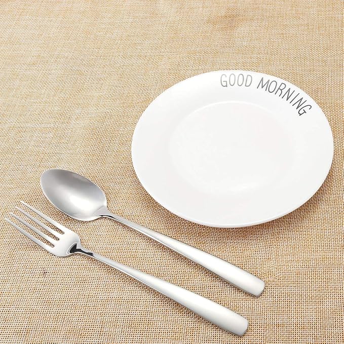 Personalized Flatware Set, Yoption Stainless Steel Customized Engraved Spoon and Fork Kit with Gift Box, Unique Lover Gift (Customized Spoon & Fork, 2)