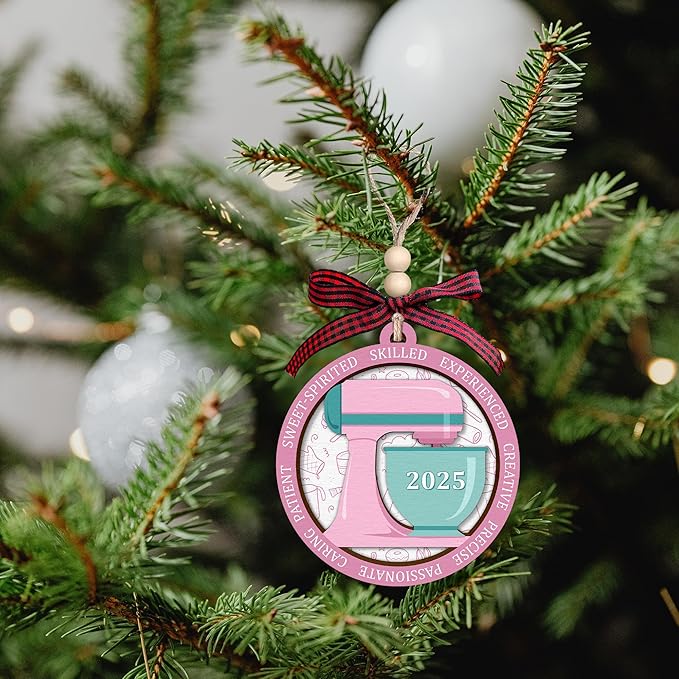 Baking Ornaments for Christmas Tree - Baking Gifts for Women, Cooking Lovers, Bakers - Cookie Cupcake Christmas Ornament - Cooking Bakery Cake Chef Ornaments - Wood Ornament 2025