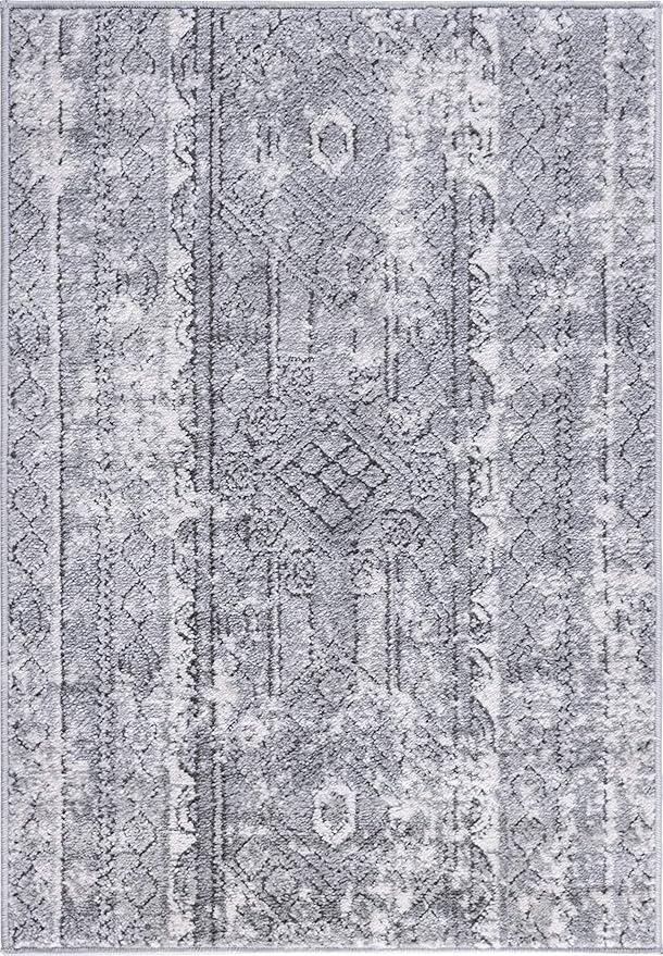 Rugs.com Oregon Collection Rug – 2' 2 x 3' Gray Low-Pile Rug Perfect for Living Rooms, Large Dining Rooms, Open Floorplans