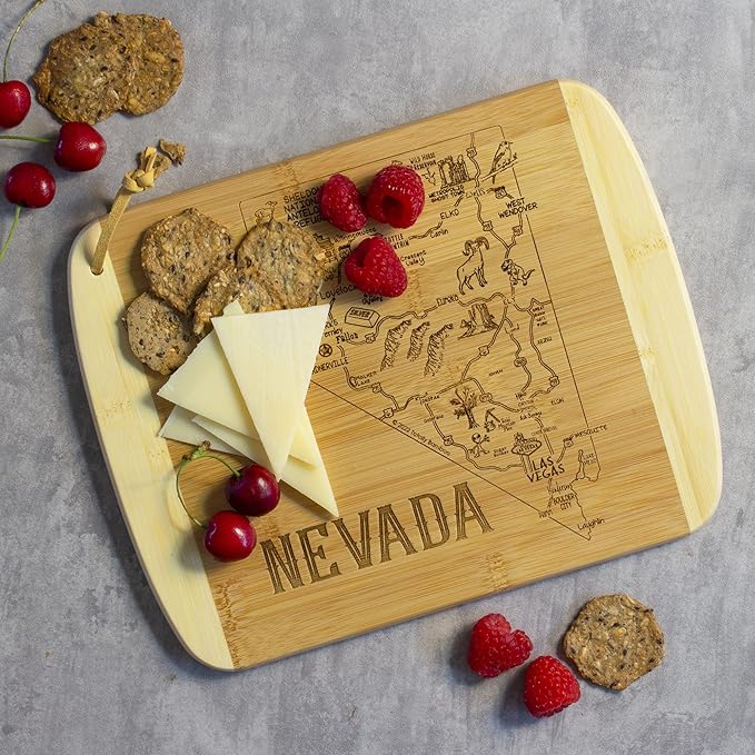 Totally Bamboo A Slice of Life Nevada State Serving and Cutting Board, 11" x 8.75"
