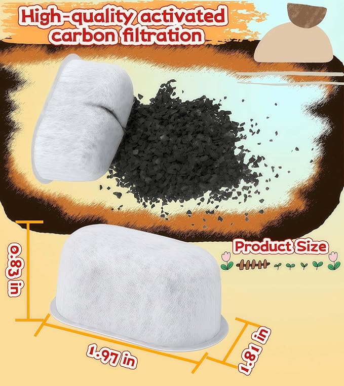 Coffee Maker Water Filter Fits Cafe Drip Coffee Maker UNIV1CFLTR6PK Coffee Charcoal Filter Pods G7CDABSSTSS, G7CDAASSTSS, C7CDAAS3PD3, C7CDAAS4PW3, 6 Pcs