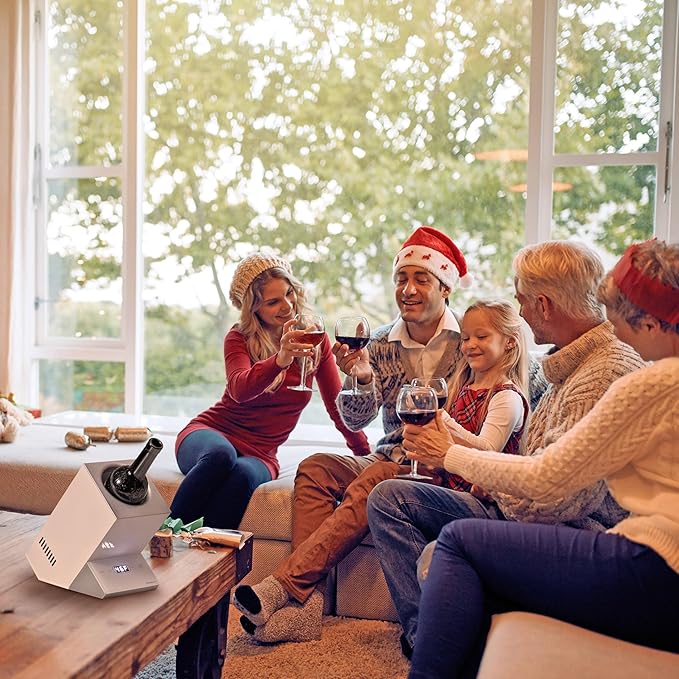 Cobalance 2-in-1 Smart Temp Chiller: Maintain Wine at 55°F & Coffee Creamer at 41°F, Perfect Cooler for Home, Cafes & Gifting