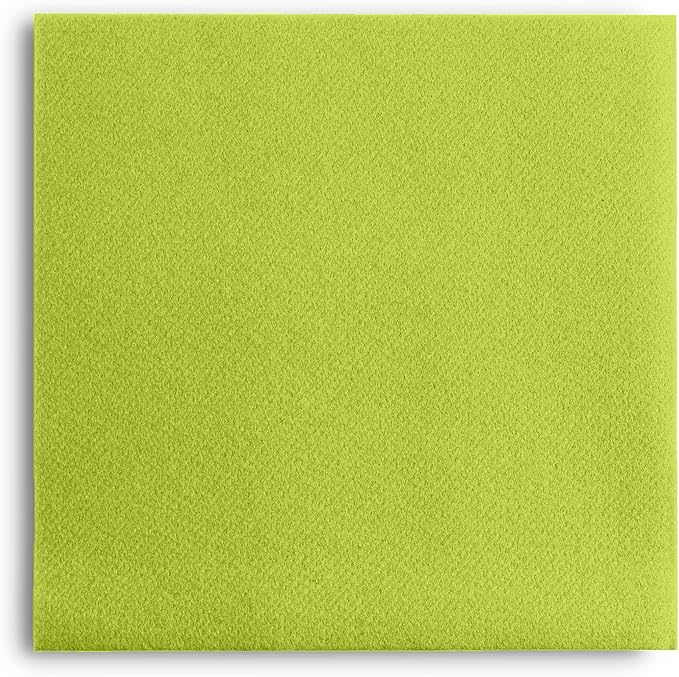 Disposable Kiwi Cocktail Napkins Paper - 4" x 4" High-End Linen-Like Beverage Party Square Paper Napkin Pack for Bar, Cafe, Restaurant, Christmas, Birthday, Wedding, Baby Shower - 100 Count