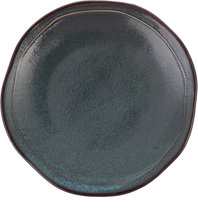 D&V 6 Piece Stōn Porcelain Dinnerware Dinner Plate Set, 10", Twilight