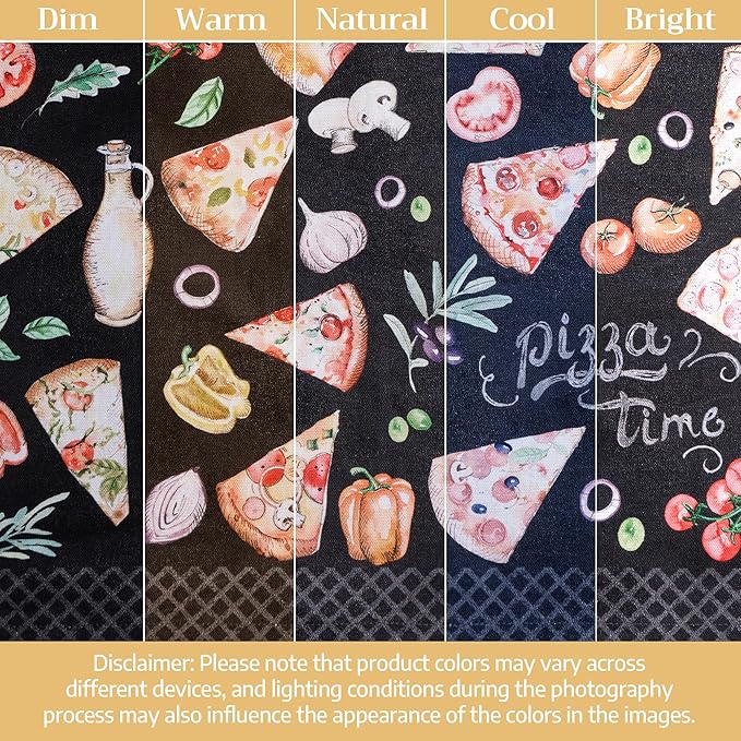 Maison d' Hermine Cloth Napkins Set of 4 100% Cotton Soft & Durable Everyday Reusable Square Napkins Cloth Washable, Dinner, Cocktail Party, Wedding, Restaurant (Pizza, 18" x 18")
