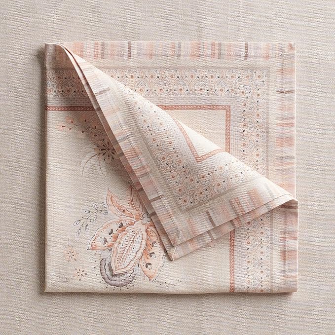Maison d' Hermine Napkin 100% Combed Cotton Premium 20 Inch x 20 Inch Set of 4 Dinner Napkins, Decorative Washable Cloth Napkin for Dining, Buffet Parties & Camping - Society Florals