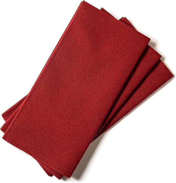 AMERICAN HOMESTEAD Burgundy Paper Dinner Napkins – 100 Pack Linen-Like Disposable Napkins for Weddings, Parties & Restaurants – Large 15.75" x 15.75" Premium Table Napkins