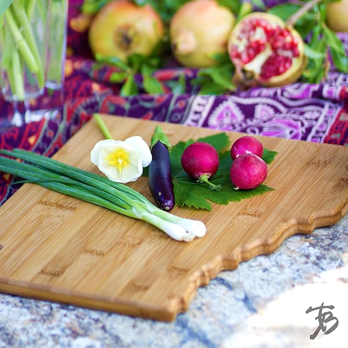 Totally Bamboo Arkansas State Shaped Serving and Cutting Board