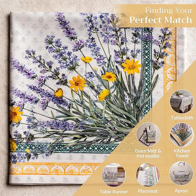 Maison d' Hermine Cloth Napkins Set of 4 100% Cotton Everyday Reusable Square Napkins Cloth Washable, Dinner, Party, Wedding, Restaurant, Spring/Summer (Fanny Lavender, 20" x 20")