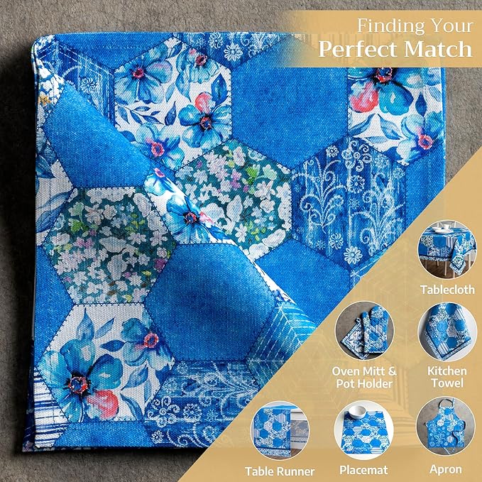 Maison d' Hermine Cloth Napkins Set of 4 100% Cotton Everyday Reusable Square Napkins Cloth Washable, Dinner, Party, Wedding, Restaurant, Spring/Summer (Summer Blues, 20" x 20")