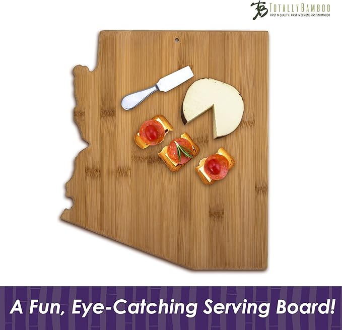 Totally Bamboo Arizona State Shaped Bamboo Serving and Cutting Board
