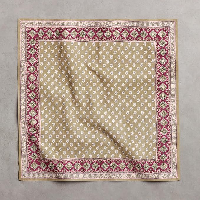 Maison d' Hermine Cloth Napkins Set of 4 100% Cotton Soft & Durable Everyday Reusable Square Napkins Cloth Washable, Dinner, Cocktail Party, Wedding, Restaurant (Manosque, 18" x 18")