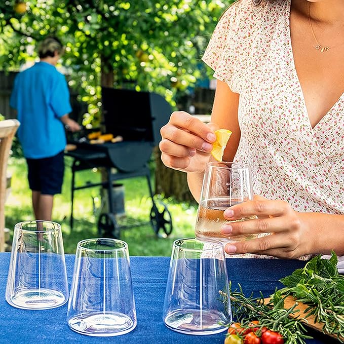 Stölzle Lausitz White Wine Tumblers Power 6-Piece Set, 13 1/2 oz – Modern Stemless Crystal Wine Glasses for Maximum Aroma – Durable & Dishwasher Safe, Made in Germany