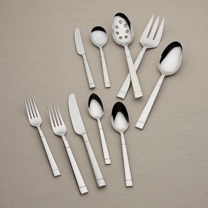 Kate Spade New York Fair Harbor Flatware Set, 18/10 Stainless Steel, 45-Piece| (Pack of 2)