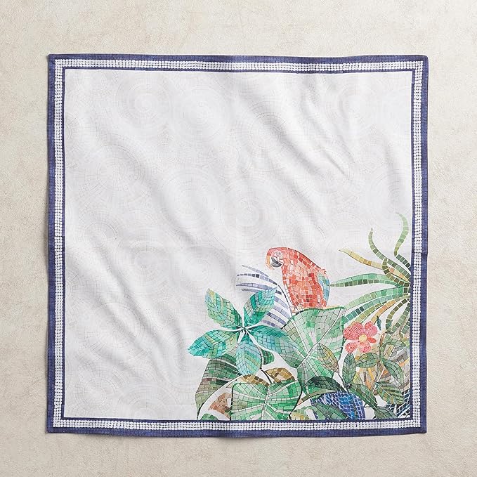 Maison d' Hermine Napkins 100% Combed Cotton Premium 20Inch x 20Inch Decorative Washable Cloth Napkin Table Napkin for Dining, Kitchen, Parties & Camping - Mosaic (Set of 4)