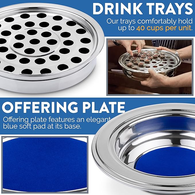 Bread Tray - Silver Premium Communion Trays for Churches | Stainless Steel Communion Set, Supplies