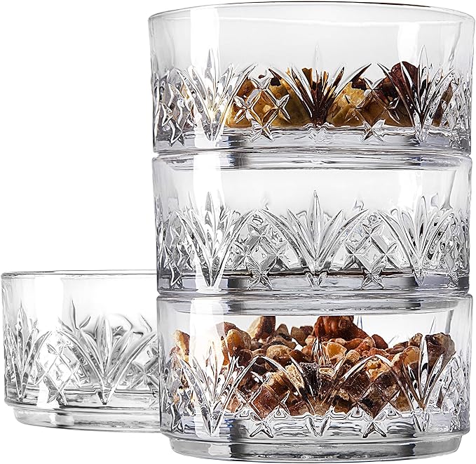 Godinger Snack Bowls, Stackable Nut Bowl Set of 3 - Dublin Collection