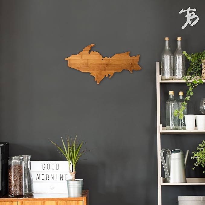 Totally Bamboo Upper Peninsula Shaped Bamboo Serving and Cutting Board