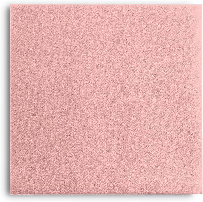 Disposable Pink Cocktail Napkins Paper - 4" x 4" High-End Linen-Like Beverage Party Square Paper Napkin Pack for Bar, Cafe, Restaurant, Christmas, Birthday, Wedding, Baby Shower - 100 Count