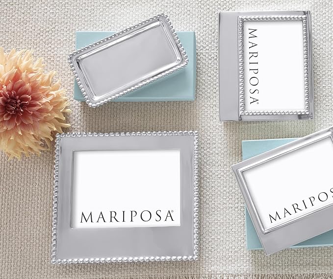 MARIPOSA BEADED STATEMENT TRAY | SILVER | BRILLANTE | GIFTS | STATEMENT TRAY | RECYCLED SANDCAST ALUMINUM | HANDMADE IN MEXICO