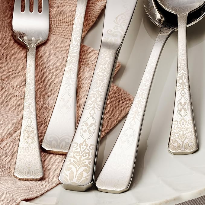 Cambridge 168925V Floral Etch 5-Piece Flatware Place Setting